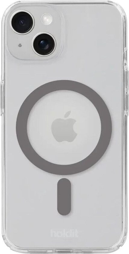Holdit iPhone 15 / 14 / 13 MagSafe Deksel - Transparent / Space Grey