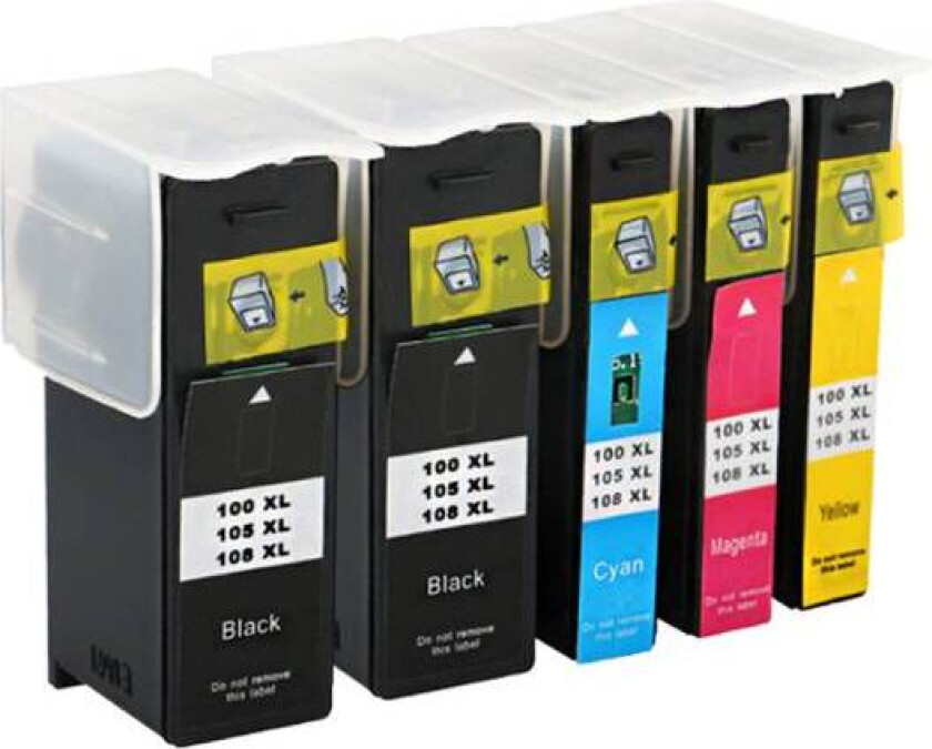 108XL blekkpatron combo pack 5 stk - kompatibel - BK/C/M/Y 75,5 ml