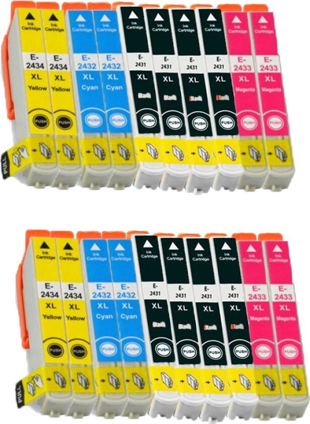 Epson 24 XL blekkpatron økonomipakke 20 stk kompatibel 240 ml