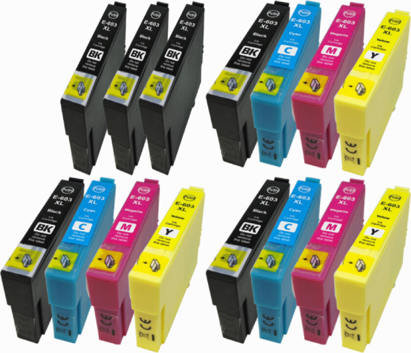 Epson 603 XL combo pack 15 stk blekkpatron - kompatibel - BK/C/M/Y 235,2 ml