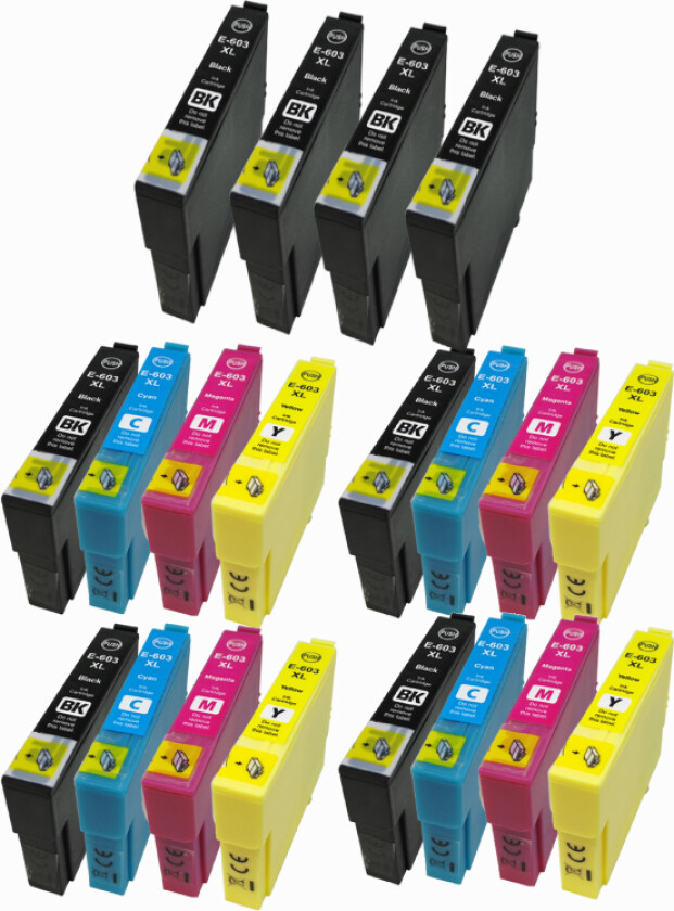 Epson 603 XL combo pack 20 stk blekkpatron - kompatibel - BK/C/M/Y 313,6 ml