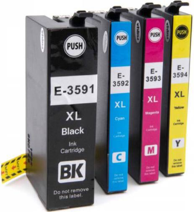35 XL / C13T35964010 blekkpatron combo pack 4 stk - kompatibel - BK/C/M/Y 125 ml