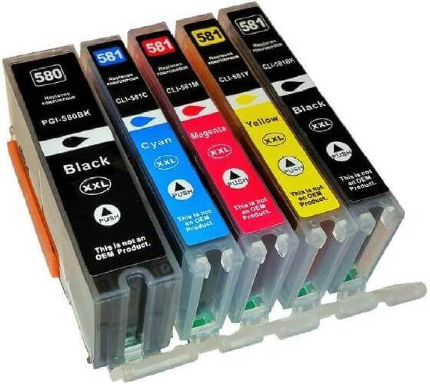 Canon PGI-580/CLI-581 XXL pack 5 stk blekkpatron - kompatibel - BK/C/M/Y 75 ml