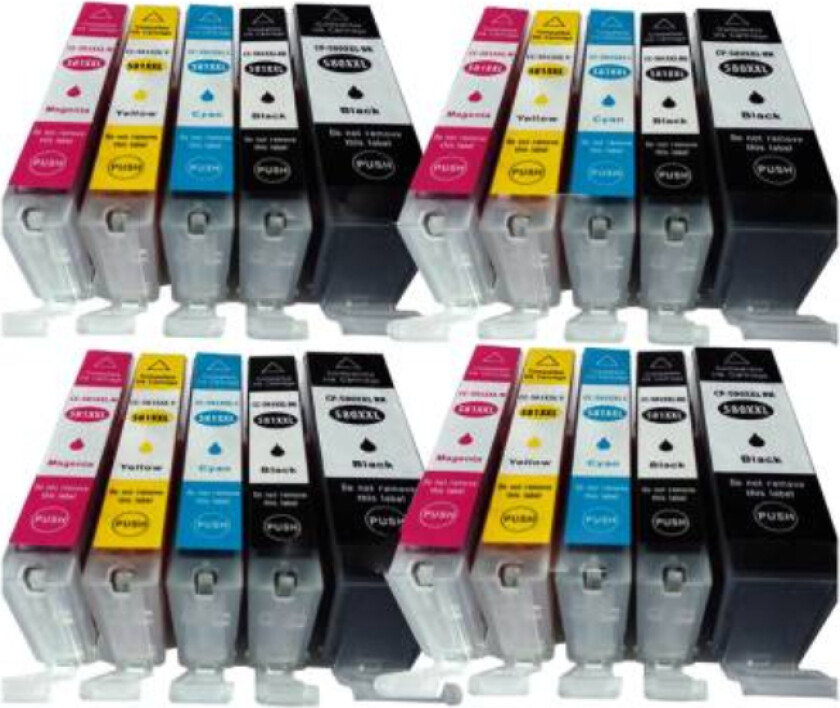 Canon PGI-580/CLI-581 XXLcombo pack 20 stk blekkpatron - kompatibel - BK/C/M/Y 300 ml