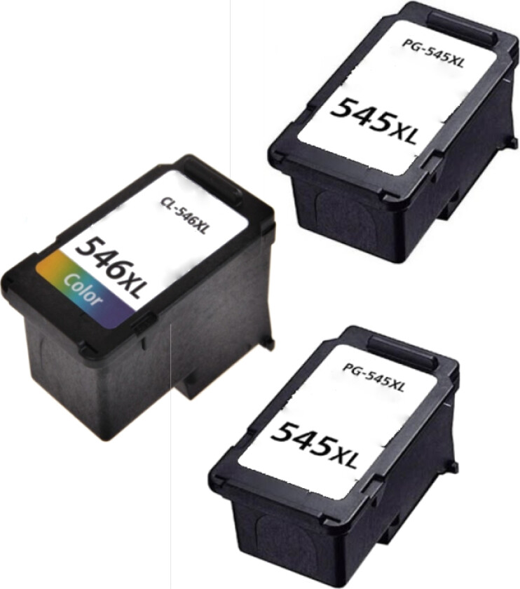 Canon PG 545 XL / CL 546 XL combo pack 3 stk blekkpatron - kompatibel - BK/C 48 ml