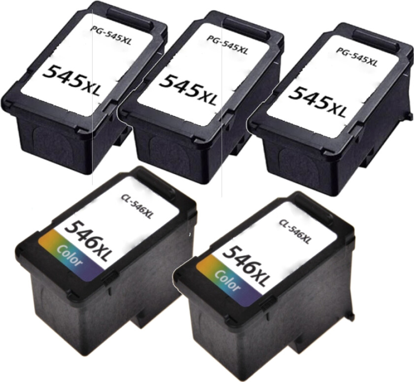 Canon PG 545 XL / CL 546 XL combo pack 5 stk blekkpatron - kompatibel - BK/C 60 ml