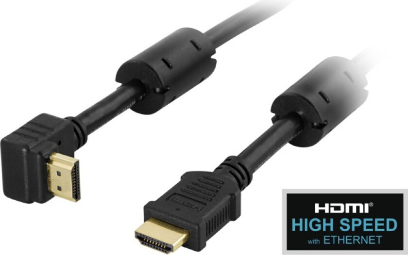 Vinklet Hdmi Kabel High Speed With Ethernet, 4k, Ultra Hd I 60hz - Sva