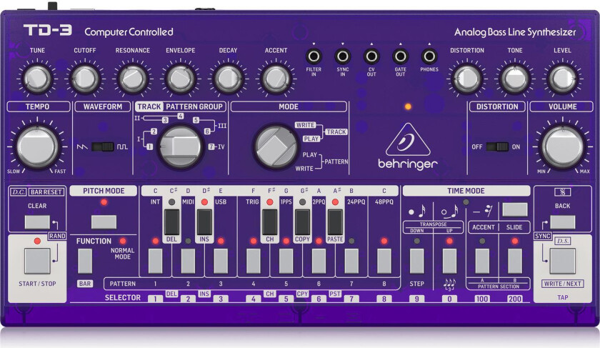 TD-3 Analog Basslinje Synthesizer Lilla