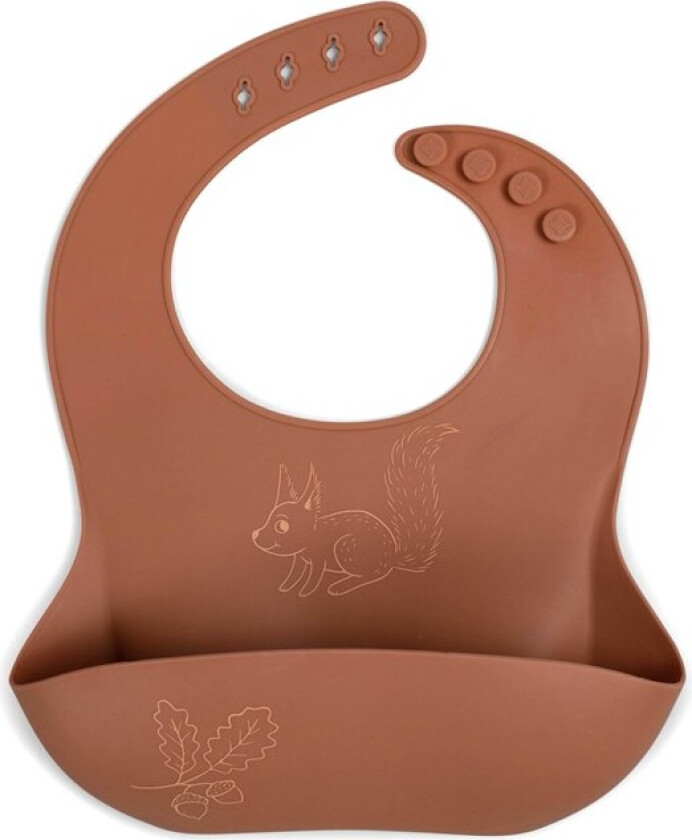 Silicone bib with print - squirrel