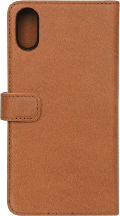 iPhone XR, Läder wallet avtagbar, ljus brun