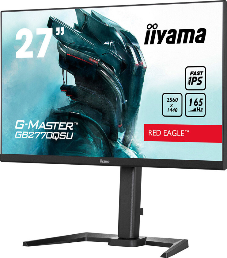 IIYAMA G-MASTER Red Eagle GB2770QSU-B5 - LED-skjerm - 27" - 2560 x 1440 WQHD @ 165 Hz - Fast IPS - 400 cd/m² - 1000:1 - HDR400 - 0.5 ms - HDMI, Displ