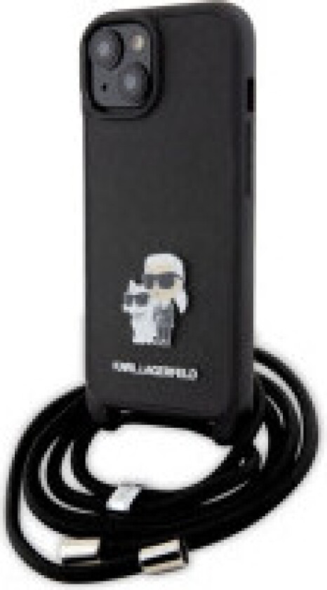 Karl Lagerfeld Crossbody Saffiano Metal Pin Karl & Choupette - Deksel til iPhone 15