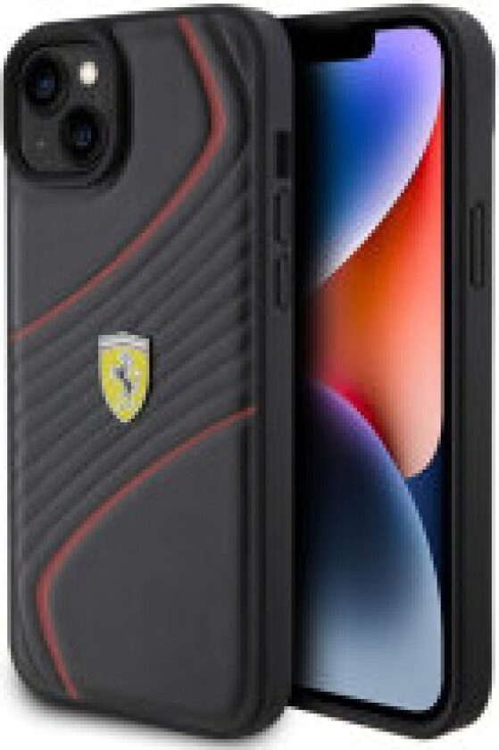 Ferrari Twist Metal Logo - Deksel til iPhone 15 Plus