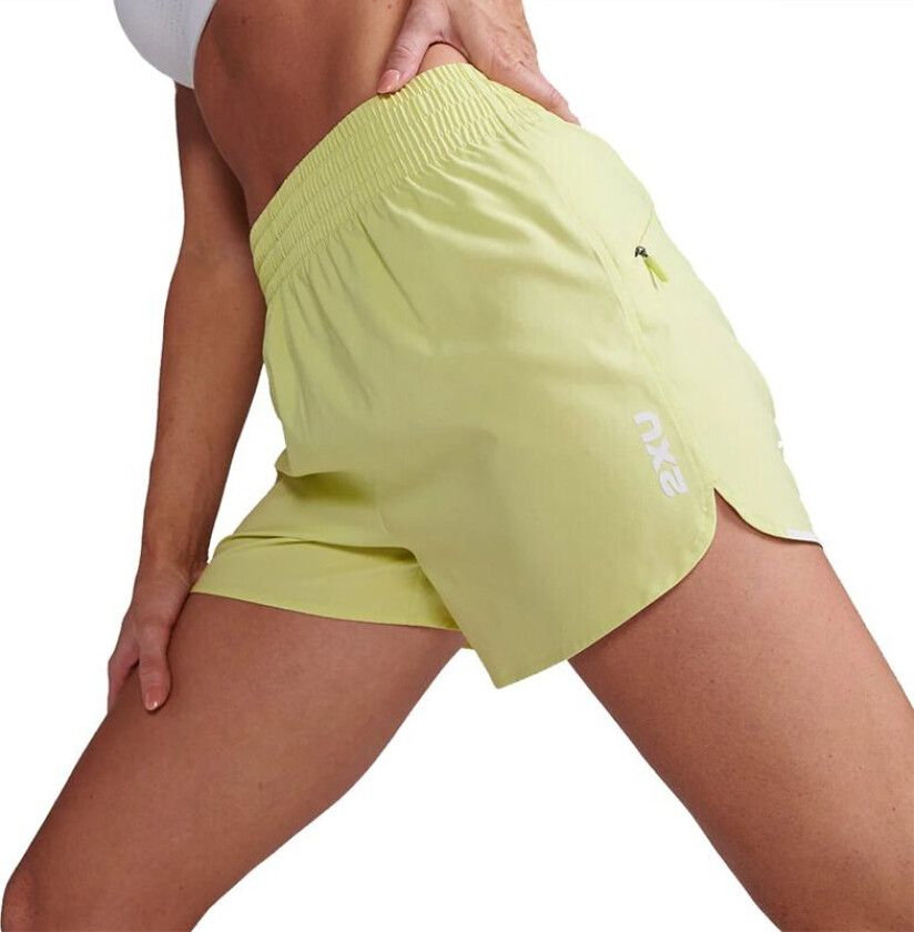 Aero Hi-Rise 4 Inch Shorts Limelight/White Reflective