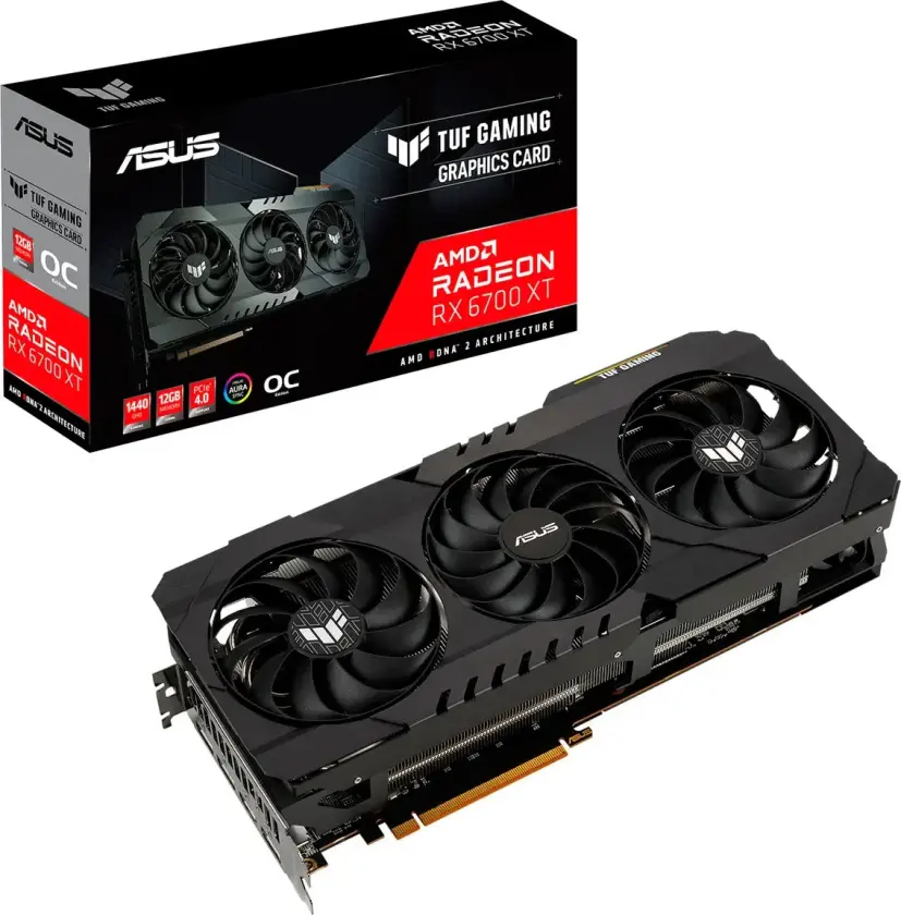 Asus TUF-RX6700XT-O12G-GAMING - OC Edition - grafikkort - Radeon RX 6700 XT - 12 GB GDDR6 - PCIe 4.0 - HDMI, 3 x DisplayPort