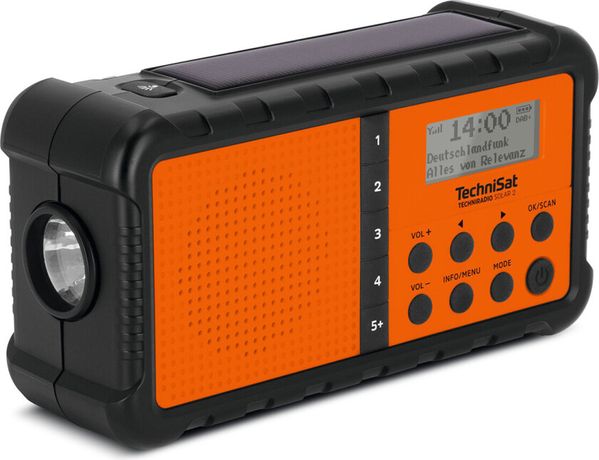 Technisat Techniradio Solar 2 DAB/FM-radio (oppladbar) Sort/oransje