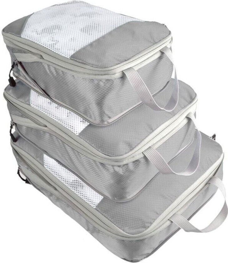 INF Organiseringssett for kofferter - Sett med 3 pakkekuber til koffert Grå