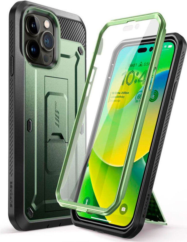 Unicorn Beetle Pro iPhone 14 Pro Max-deksel (foran/bak) Gull