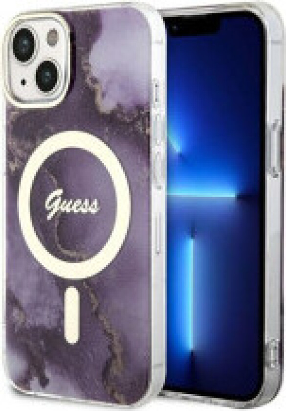 Guess Golden Marble MagSafe - Deksel til iPhone 14