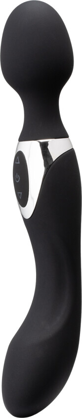 Curvy Double Pleasure Oppladbar Magic Wand Vibrator   - Svart