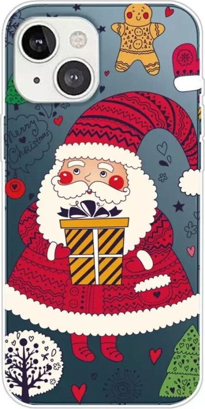 iPhone 14 Plus TPU Plast Jul Deksel - Julenissen Med Gave