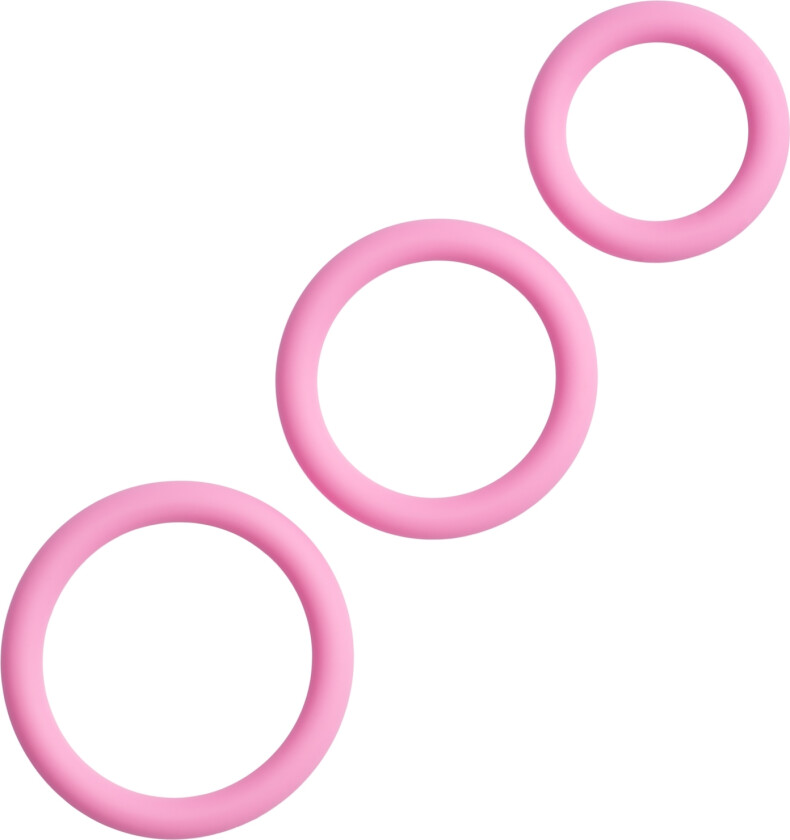 Playful Pink Penisring-sett 3 stk - Lyserosa