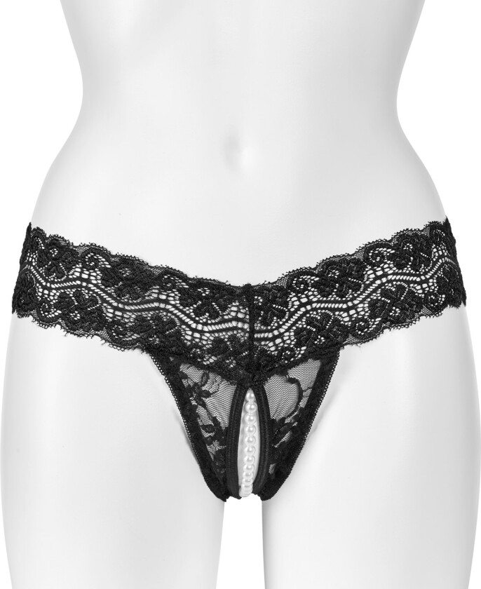 Malin Bunnløs Orgasme Perle G-Streng - Svart - S/M