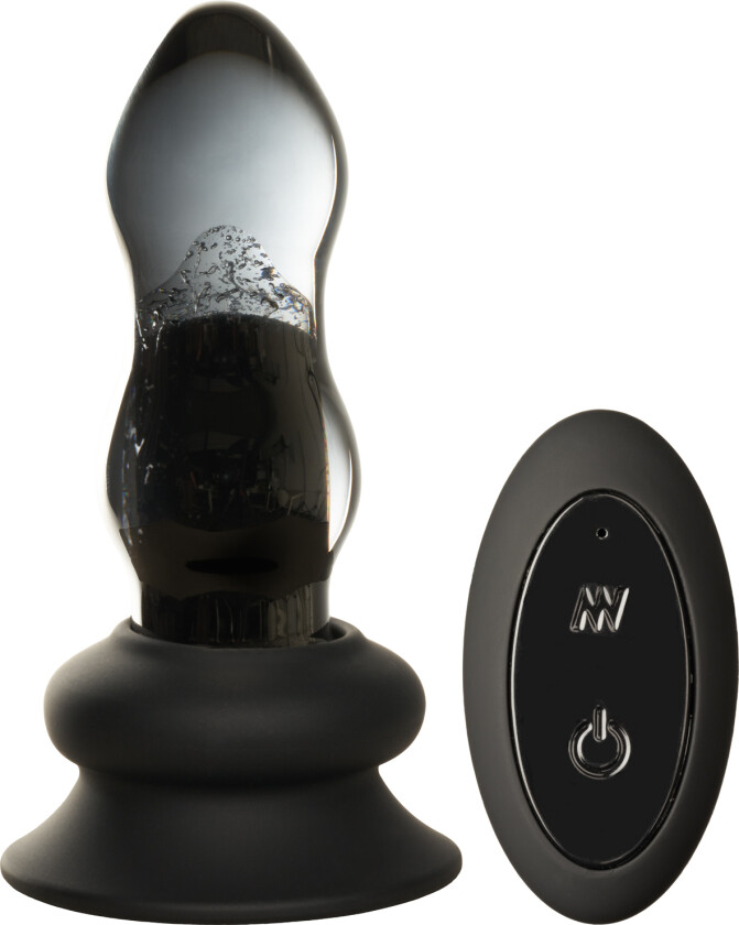 Vibe Glass Buttplug med fjernkontroll    - Svart