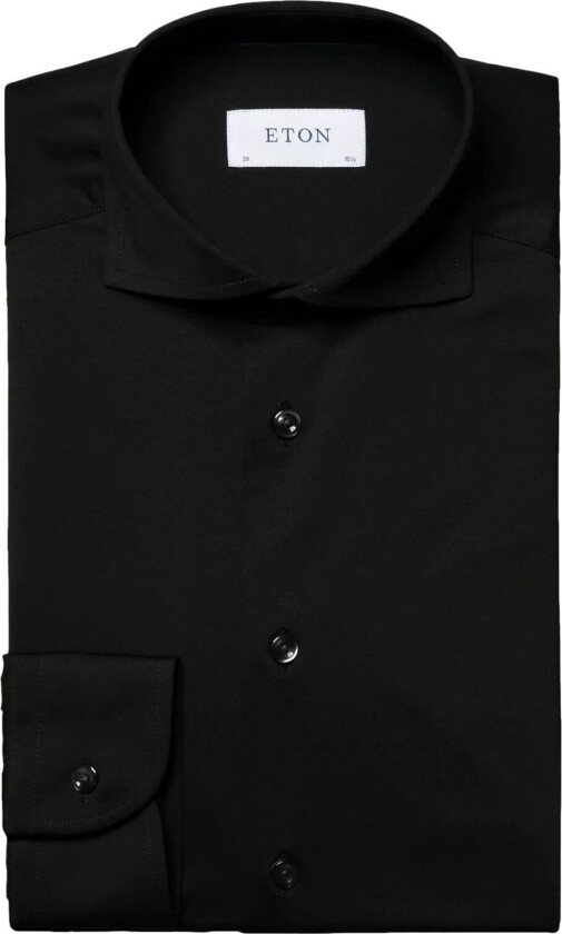 Black Four-Way Stretch Shirt Skjorte Sort  male 38