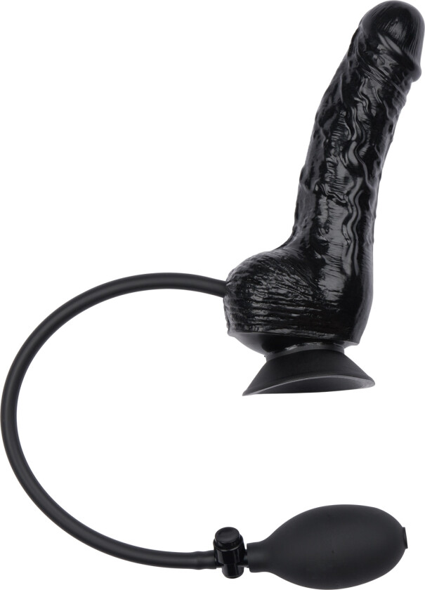 Realistisk Oppladbar Dildo med Baller   - Svart