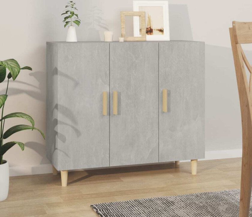 Skjenk betonggrå 90x34x80 cm konstruert tre
