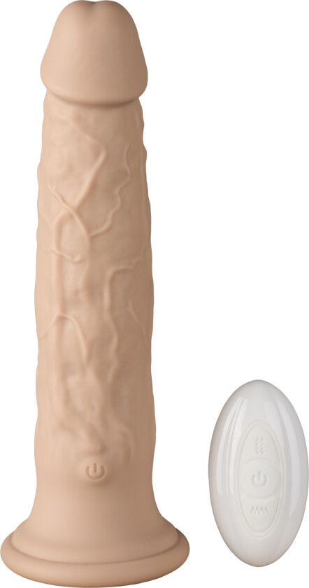 Willy City Vibrerende Dildo med Roterende Perler 23 cm - Beige