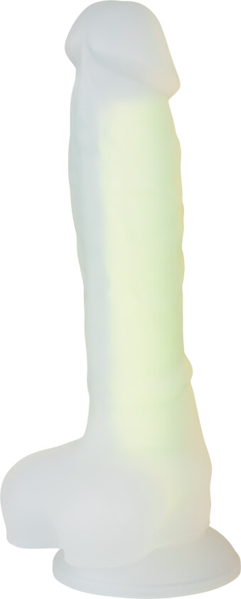 Baseks Glow in the Dark Gul Dildo 21,5 cm   - Gul