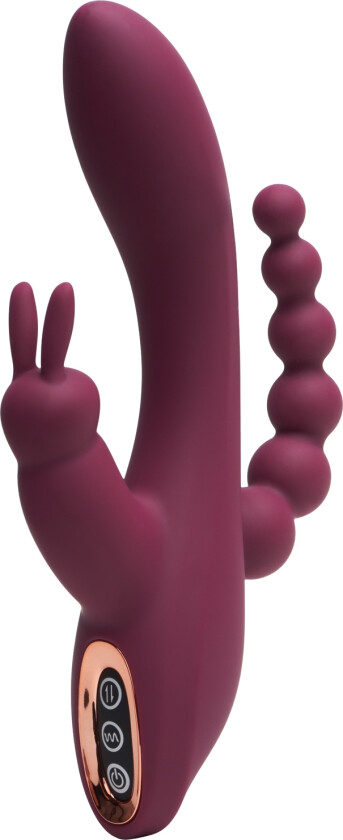Triple Fun Bordeaux Oppladbar Rabbitvibrator    - Bordeaux
