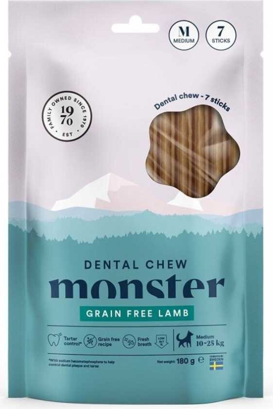 Monster Dog Dental Chew Lamb Medium (7pcs)