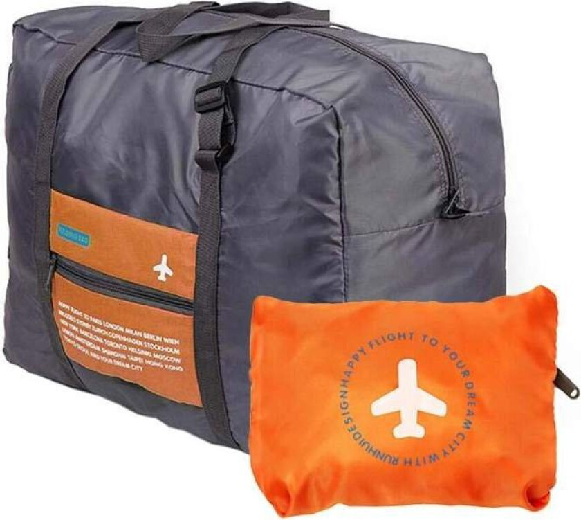 Sammenleggbar Duffelbag med Oppbevaringspose - Oransje