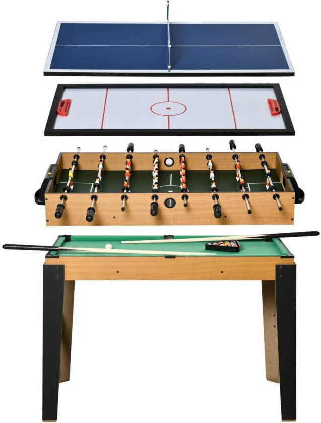 107Cm 4-I-1 Flerspill-Bord-Festspill Inkludert Bordtennis Bordfotball Bord Biljardbord Ishockeybord For 14 År Og Oppover Stål Na