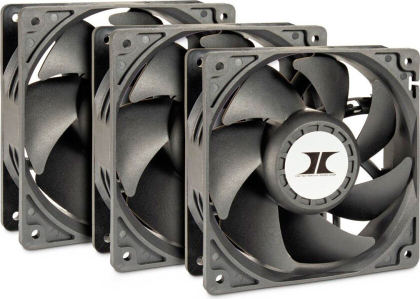 Lüfter 120*120*38 IPC Fan Set 3xLüfter - Kabinettvifte - 120mm - Svart