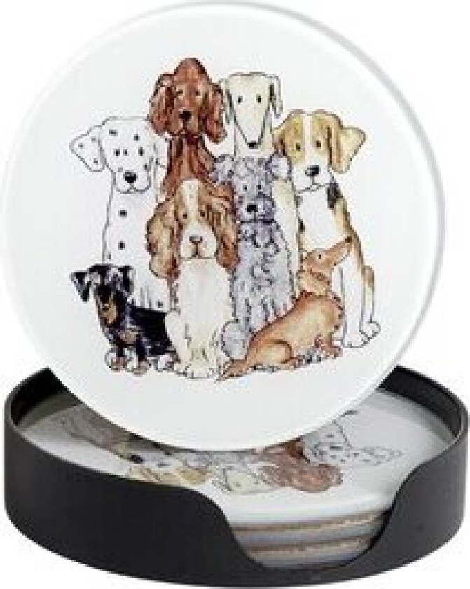 Glassunderlag Hund 4-pk