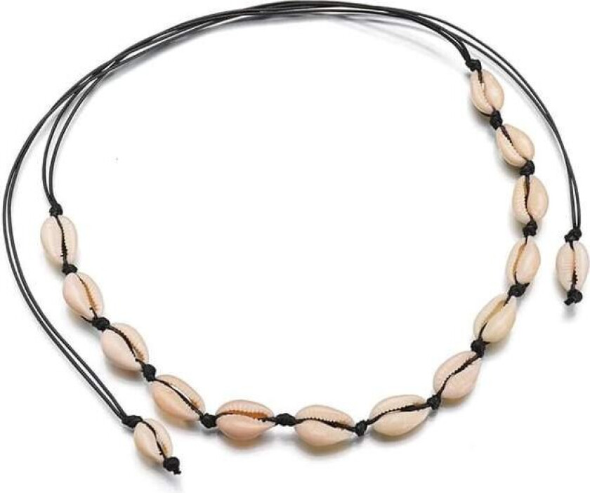 Bilde av Choker Halskjede med hvite Skjell - Svart