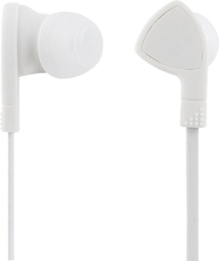 STREETZ in-ear headset, 1-button remote, 3.5mm, microphone, white