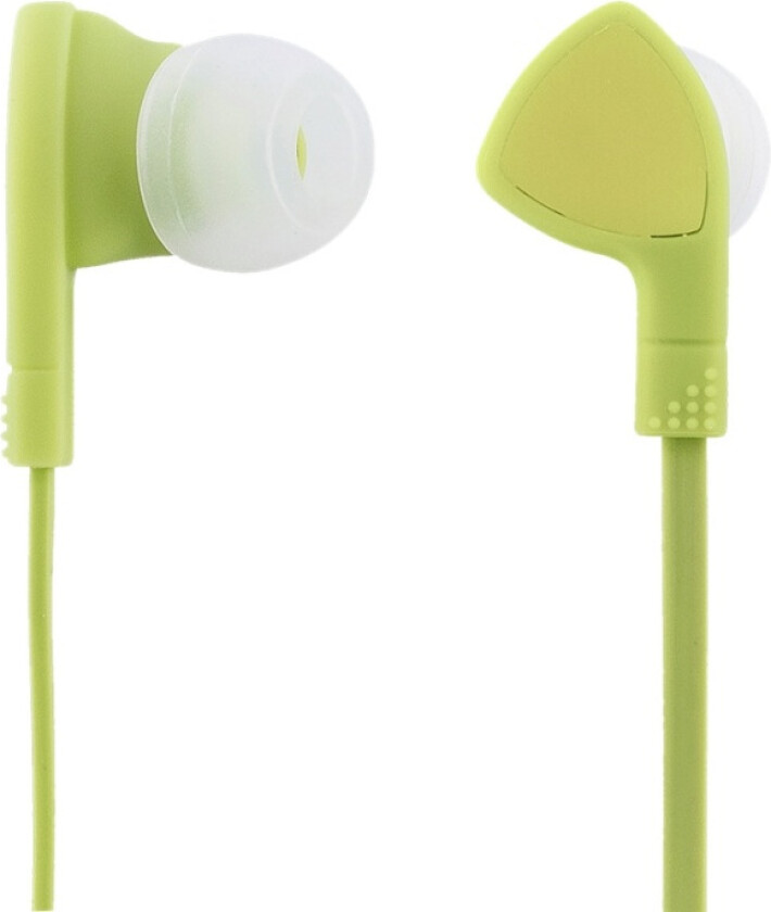 STREETZ in-ear headset, 1-button remote, 3.5mm, microphone, lime green