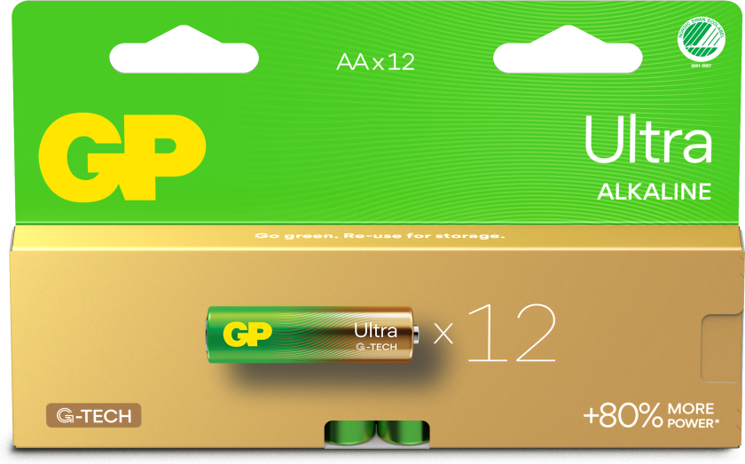 GP Ultra Alkaline AA-batteri LR6/15AU 12-pakk