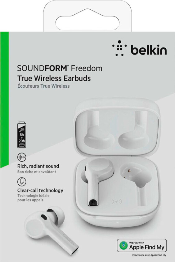 SoundForm FREEDOM - True wireless-hodetelefoner med mikrofon - i øret - Bluetooth - aktiv støydemping - hvit