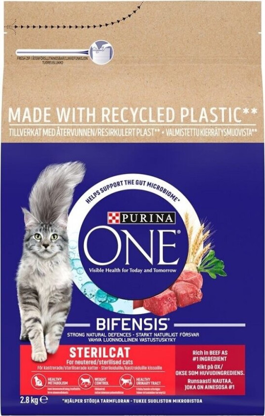 Purina ONE Sterilcat Adult Okse & Hvete (2,8 kg)