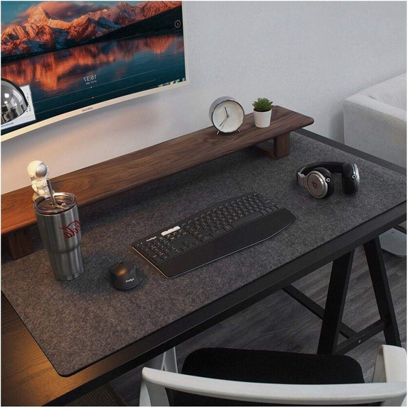 Skrivebordsmatte - 80 x 40 cm - mørkegrå