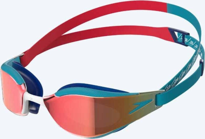 konkurranse svømmebriller til barn (6-14) - Fastskin Hyper Elite Mirror - Rød/blå