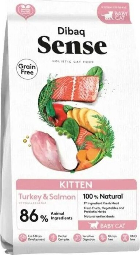 Bilde av Cat Grain Free Kitten Turkey & Salmon Tørrfôr til kattunger 1,5 kg