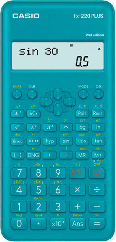 VIDENSKABELIG LOMMEREGNER FX-220PLUS-2 BLÅ, 12-CIFRET DISPLAY
