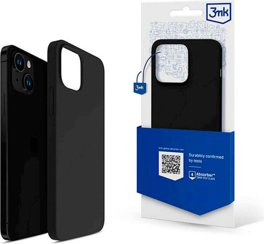 3mk silikondeksel iPhone 15 Plus (svart)